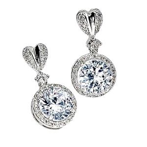 925 Silver Overlay Crystal Earrings